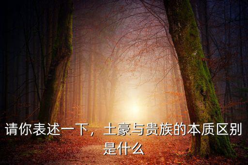 土豪上面是什么,土豪與貴族的本質區(qū)別是什么