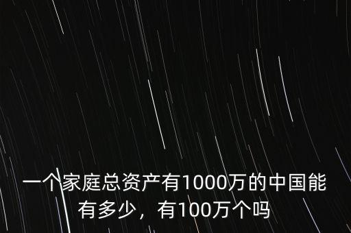 一個家庭總資產(chǎn)有1000萬的中國能有多少，有100萬個嗎