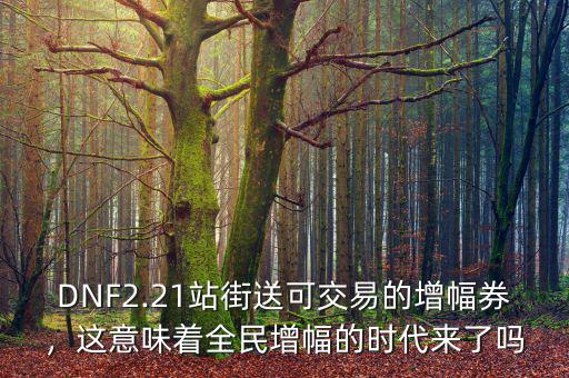 DNF2.21站街送可交易的增幅券，這意味著全民增幅的時(shí)代來(lái)了嗎