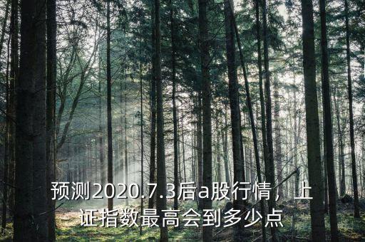 預(yù)測2020.7.3后a股行情，上證指數(shù)最高會到多少點(diǎn)