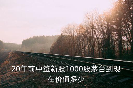 20年前中簽新股1000股茅臺(tái)到現(xiàn)在價(jià)值多少