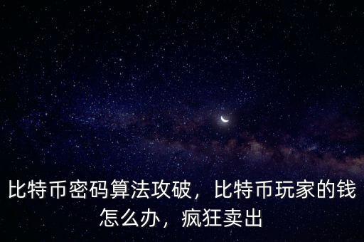 比特幣密碼算法攻破，比特幣玩家的錢怎么辦，瘋狂賣出