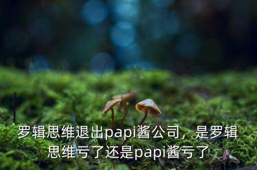 羅輯思維退出papi醬公司，是羅輯思維虧了還是papi醬虧了