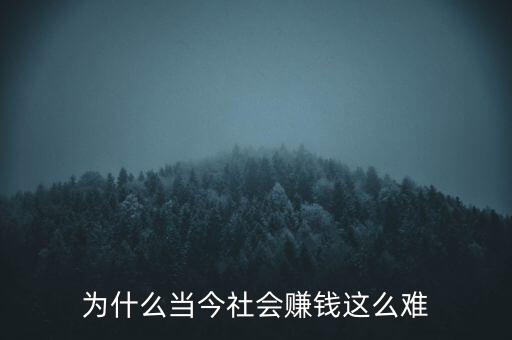 為什么當(dāng)今社會賺錢這么難