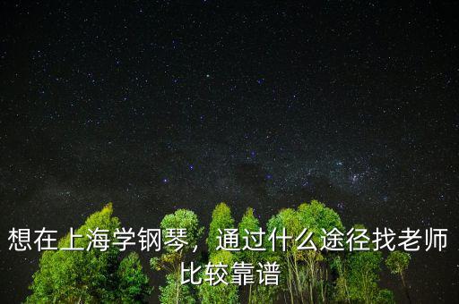 向上海學什么,想在上海學鋼琴