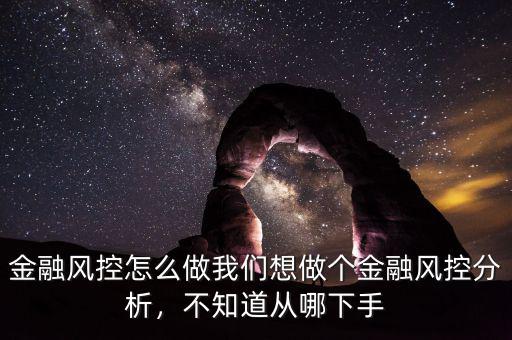 金融風(fēng)控怎么做我們想做個(gè)金融風(fēng)控分析，不知道從哪下手