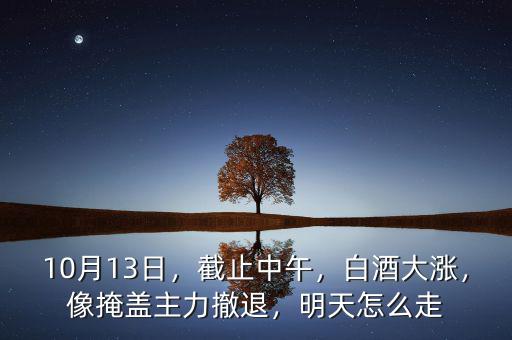 10月13日，截止中午，白酒大漲，像掩蓋主力撤退，明天怎么走