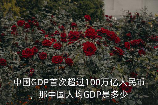 中國GDP首次超過100萬億人民幣，那中國人均GDP是多少