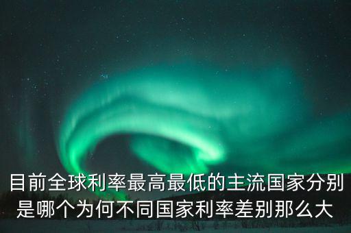 目前全球利率最高最低的主流國家分別是哪個(gè)為何不同國家利率差別那么大