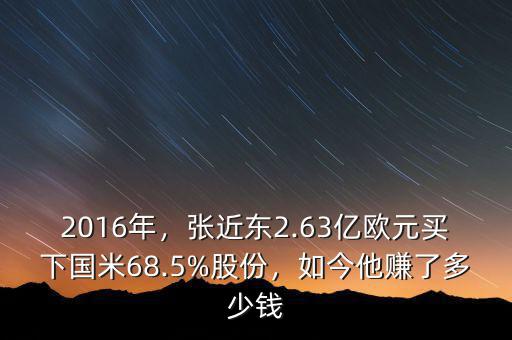 2016年，張近東2.63億歐元買(mǎi)下國(guó)米68.5%股份，如今他賺了多少錢(qián)