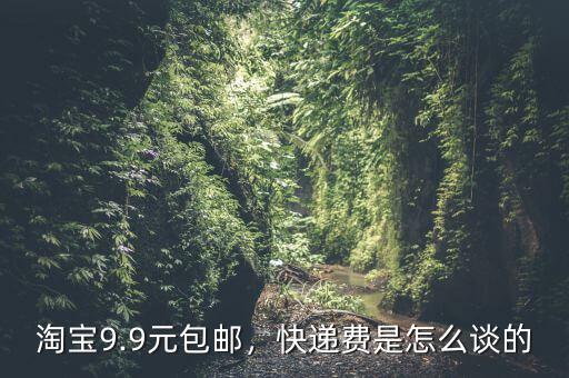 淘寶9.9元包郵，快遞費是怎么談的