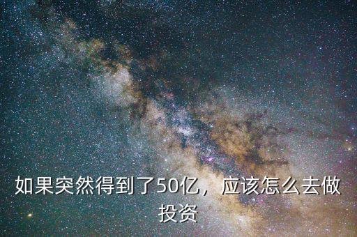 如果突然得到了50億，應(yīng)該怎么去做投資