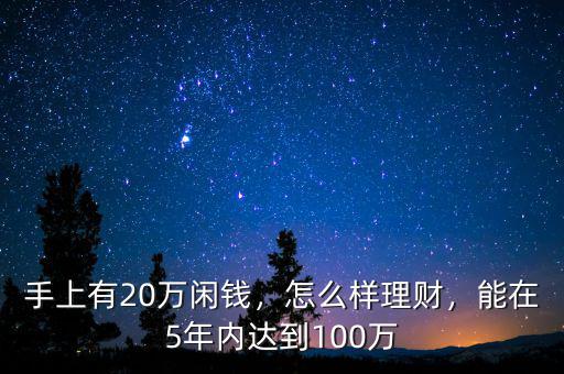 手上有20萬閑錢，怎么樣理財，能在5年內(nèi)達到100萬