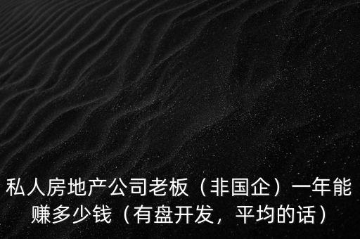 私人房地產公司老板（非國企）一年能賺多少錢（有盤開發(fā)，平均的話）