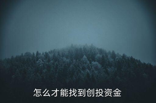 怎么才能找到創(chuàng)投資金