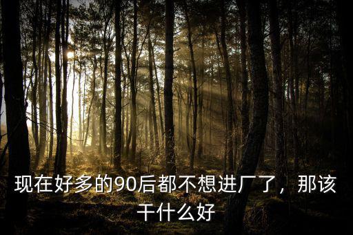 現(xiàn)在好多的90后都不想進(jìn)廠了，那該干什么好