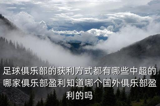 足球俱樂部的獲利方式都有哪些中超的哪家俱樂部盈利知道哪個(gè)國外俱樂部盈利的嗎