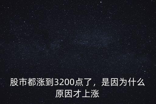 股市都漲到3200點了，是因為什么原因才上漲