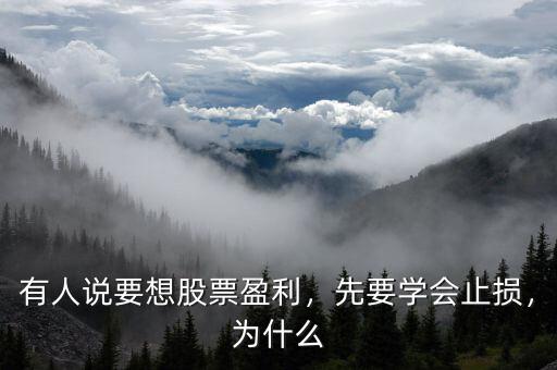 有人說要想股票盈利，先要學(xué)會(huì)止損，為什么