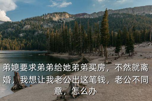 弟媳要求弟弟給她弟弟買房，不然就離婚，我想讓我老公出這筆錢，老公不同意，怎么辦