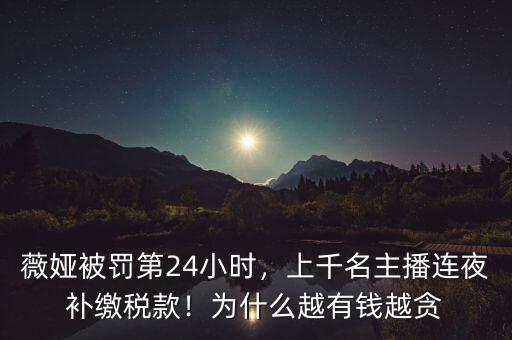 薇婭被罰第24小時，上千名主播連夜補繳稅款！為什么越有錢越貪