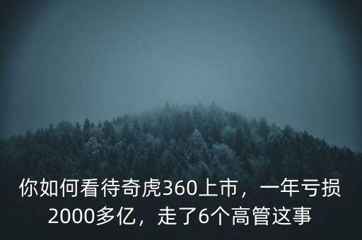 你如何看待奇虎360上市，一年虧損2000多億，走了6個高管這事