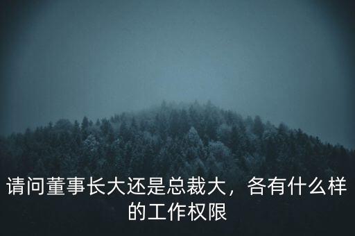 請問董事長大還是總裁大，各有什么樣的工作權(quán)限