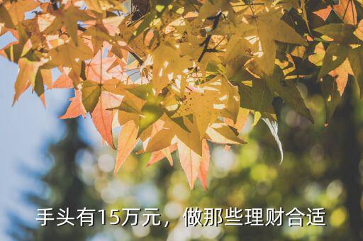 手頭有15萬(wàn)元，做那些理財(cái)合適