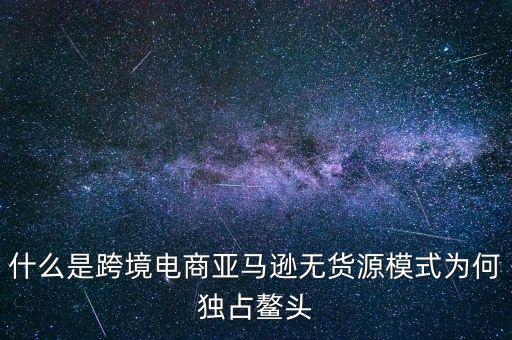 什么是跨境電商亞馬遜無貨源模式為何獨占鰲頭