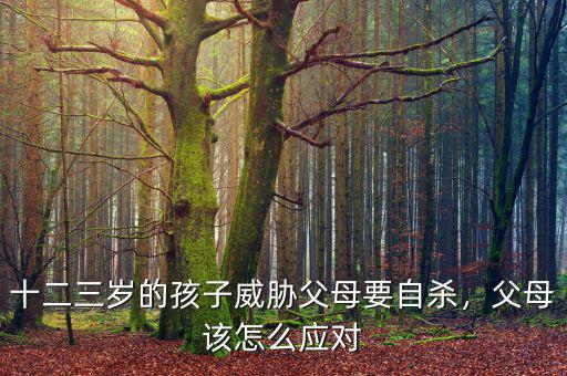 十二三歲的孩子威脅父母要自殺，父母該怎么應(yīng)對(duì)