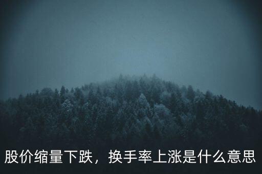 股票下跌周線上漲表達什么意思,換手率上漲是什么意思