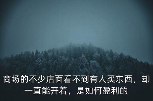 商場(chǎng)的不少店面看不到有人買東西，卻一直能開著，是如何盈利的