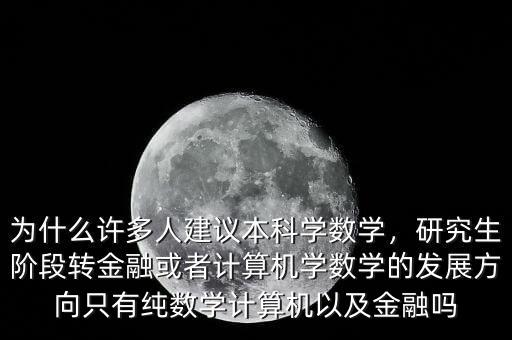 為什么許多人建議本科學(xué)數(shù)學(xué)，研究生階段轉(zhuǎn)金融或者計(jì)算機(jī)學(xué)數(shù)學(xué)的發(fā)展方向只有純數(shù)學(xué)計(jì)算機(jī)以及金融嗎