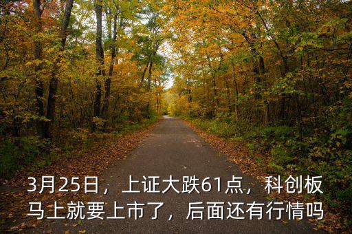 3月25日，上證大跌61點(diǎn)，科創(chuàng)板馬上就要上市了，后面還有行情嗎