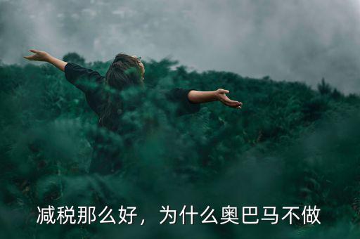 減稅那么好，為什么奧巴馬不做