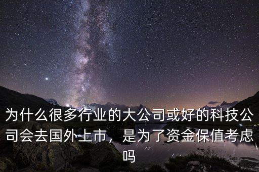 為什么很多行業(yè)的大公司或好的科技公司會去國外上市，是為了資金保值考慮嗎