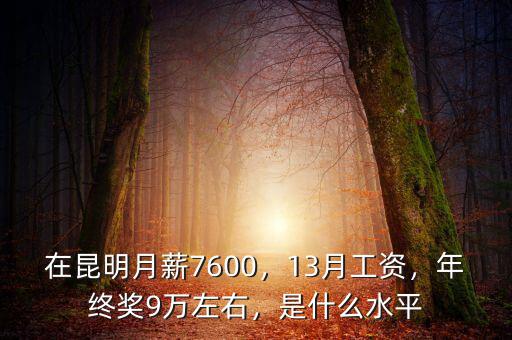 在昆明月薪7600，13月工資，年終獎9萬左右，是什么水平