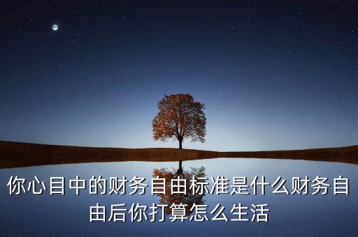 財務標準是什么,實現(xiàn)財務自由的是哪些人