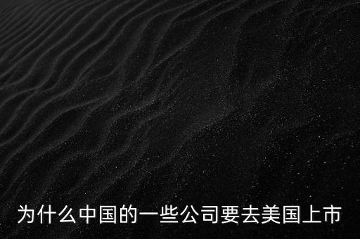 為什么中國的一些公司要去美國上市