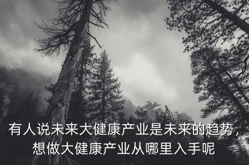 有人說(shuō)未來(lái)大健康產(chǎn)業(yè)是未來(lái)的趨勢(shì)，想做大健康產(chǎn)業(yè)從哪里入手呢