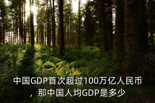 中國GDP首次超過100萬億人民幣，那中國人均GDP是多少