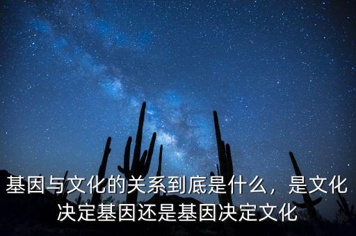 基因與文化的關(guān)系到底是什么，是文化決定基因還是基因決定文化