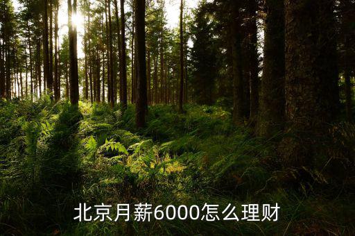 北京月薪6000怎么理財