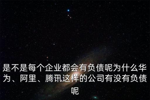 是不是每個企業(yè)都會有負(fù)債呢為什么華為、阿里、騰訊這樣的公司有沒有負(fù)債呢