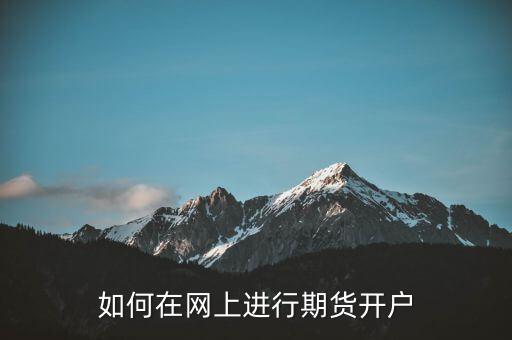 如何在網(wǎng)上進(jìn)行期貨開(kāi)戶