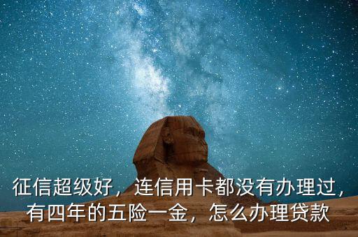 征信超級好，連信用卡都沒有辦理過，有四年的五險一金，怎么辦理貸款