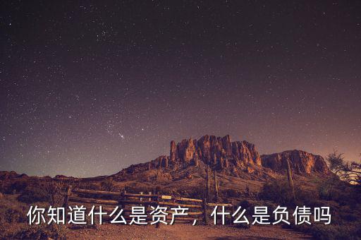 你知道什么是資產(chǎn)，什么是負債嗎