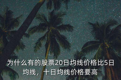 怎么通過20日均線看成本價,十日均線價格要高