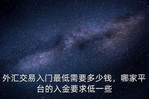 外匯交易入門最低需要多少錢，哪家平臺的入金要求低一些