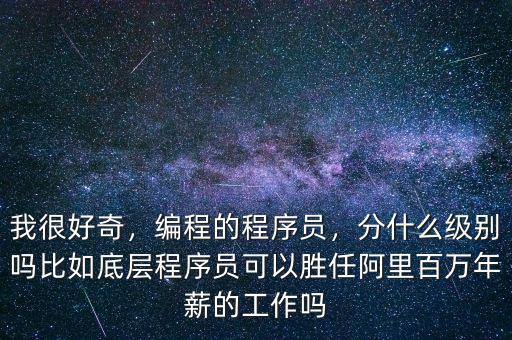 我很好奇，編程的程序員，分什么級(jí)別嗎比如底層程序員可以勝任阿里百萬(wàn)年薪的工作嗎